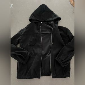 Oversized Black Windbreaker Jacket